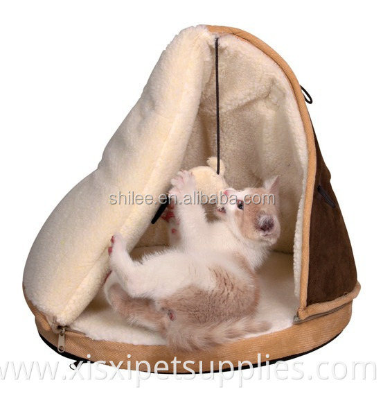 OEM teepee tent style cat cave bed/luxury pet bed/cat cave